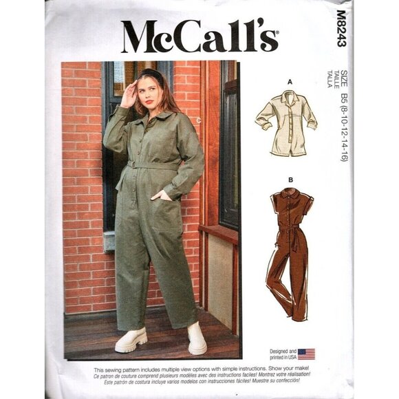 McCall's M8243 Misses 8 to 16 Jumpsuit and Rompers Uncut Sewing Pattern - Picture 1 of 2
